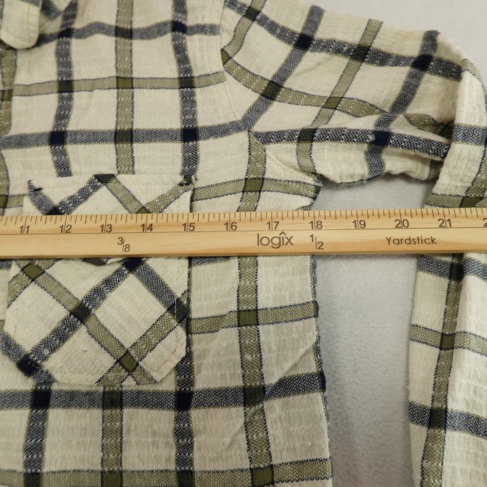 Current/Elliott Shirt Womens Size XS (0) Multicolor Plaid Button Pocket - Picture 7 of 10